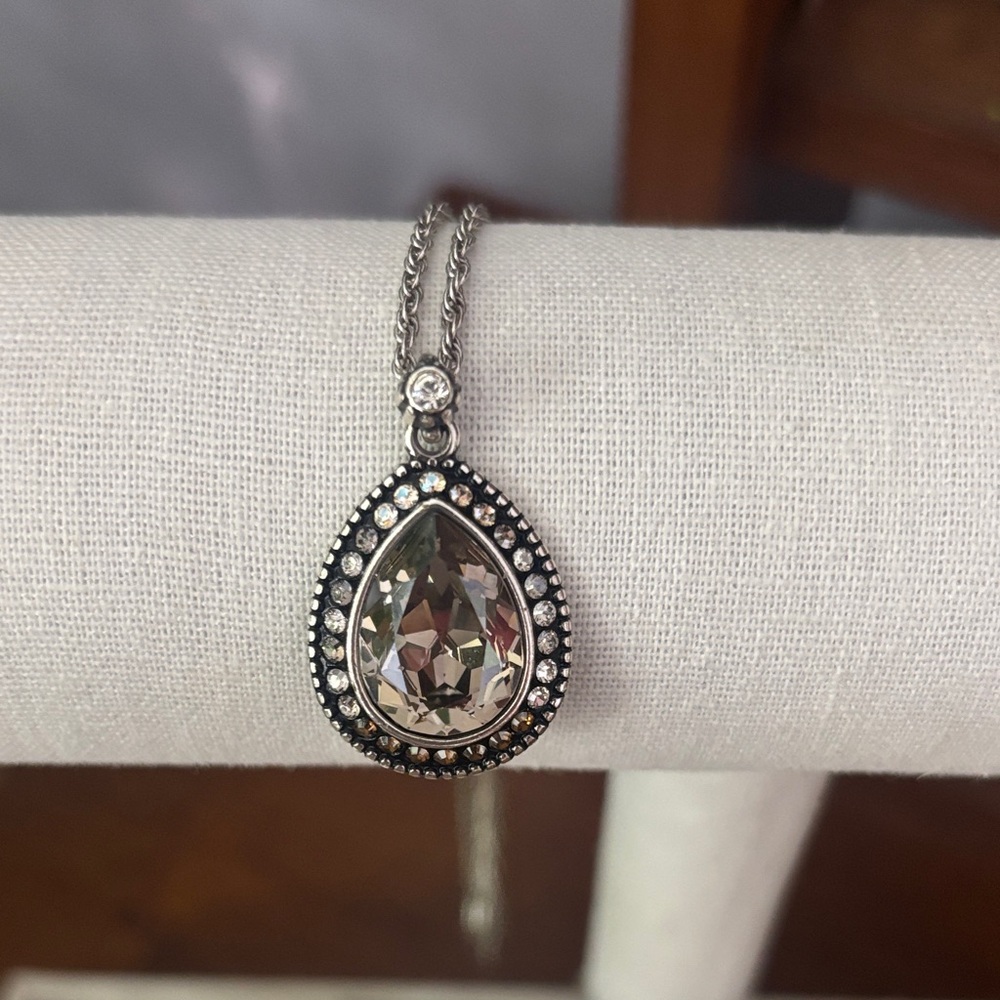 Brighton Elegant Silver Teardrop Pendant Necklace - Picture 6 of 6